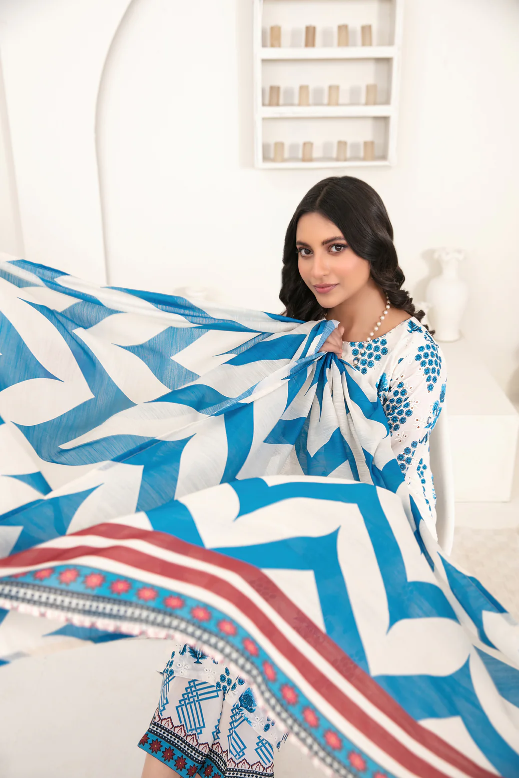 Raniya Stitched Emb Printed Swiss lawn [D-1002] - Image 3