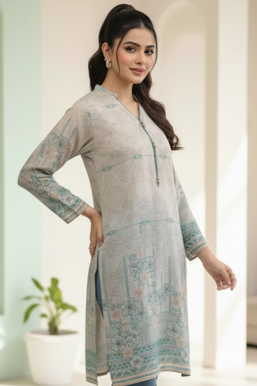 RANGOLI 1-PC Jacquard Lawn KURTI [CODE D-1120] - Image 2