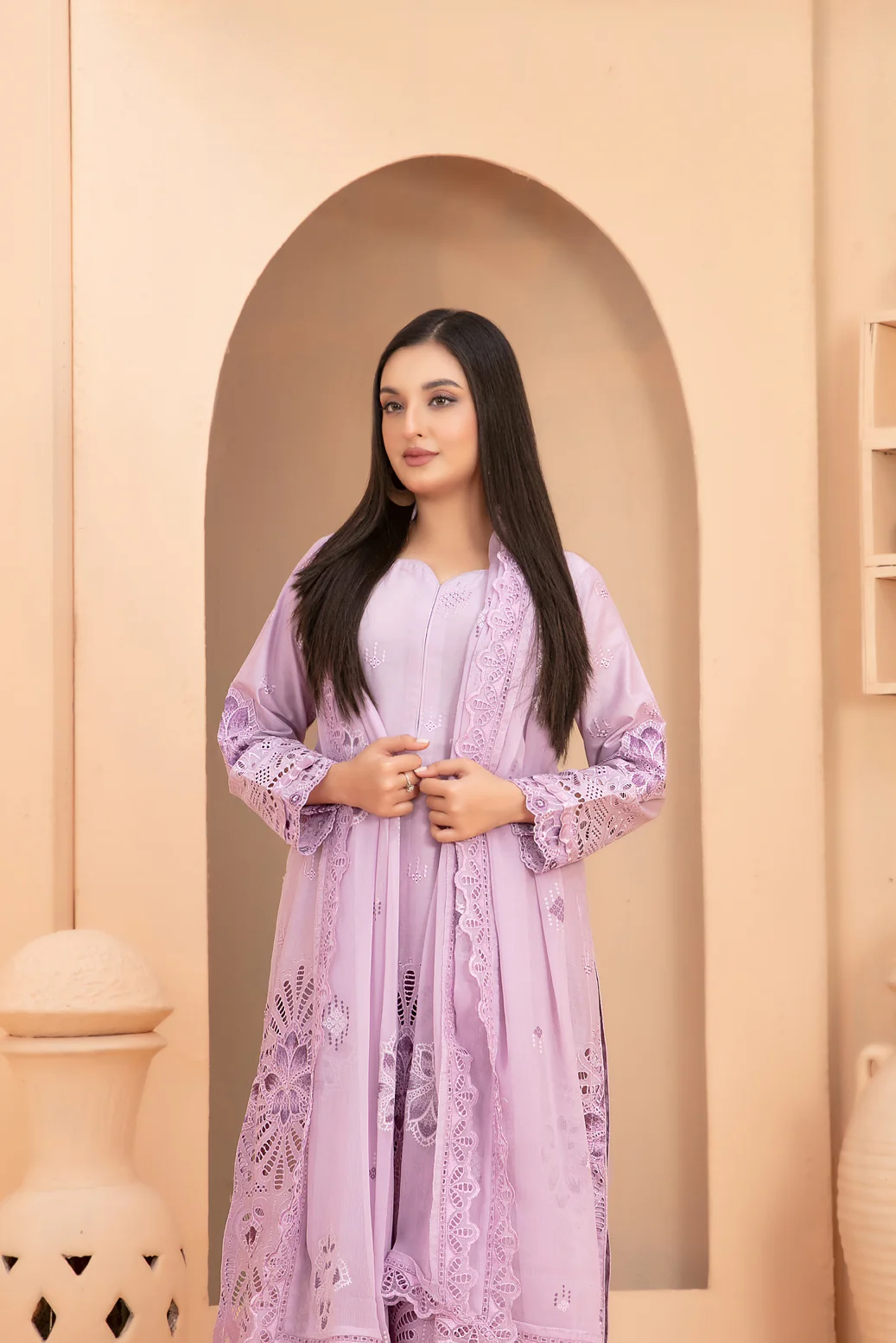 Minha 3pcs Un-Stitched  Emb Lawn [D-1293] - Image 3