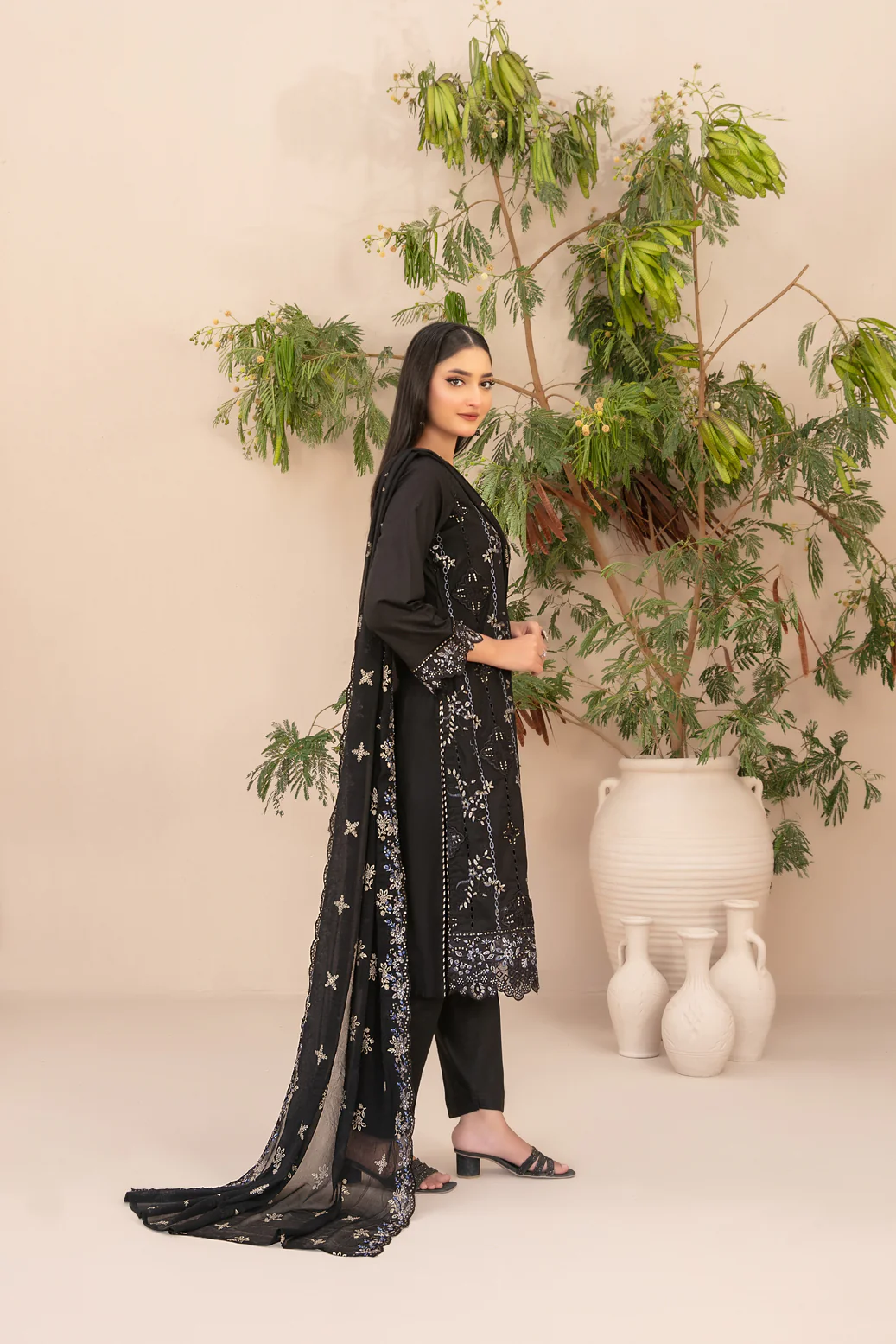 Simay 3pcs Stitched Emb Lawn [D-1456] - Image 2