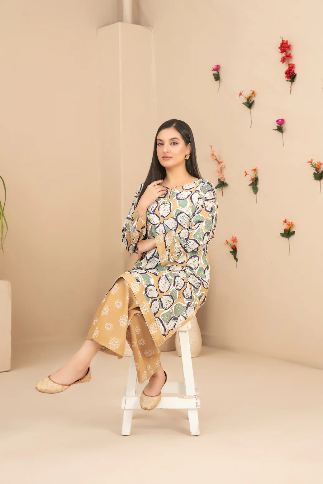 Dilfa With Khussa 2pcs Stitched Emb Printed Swiss [D-1547] - Image 3