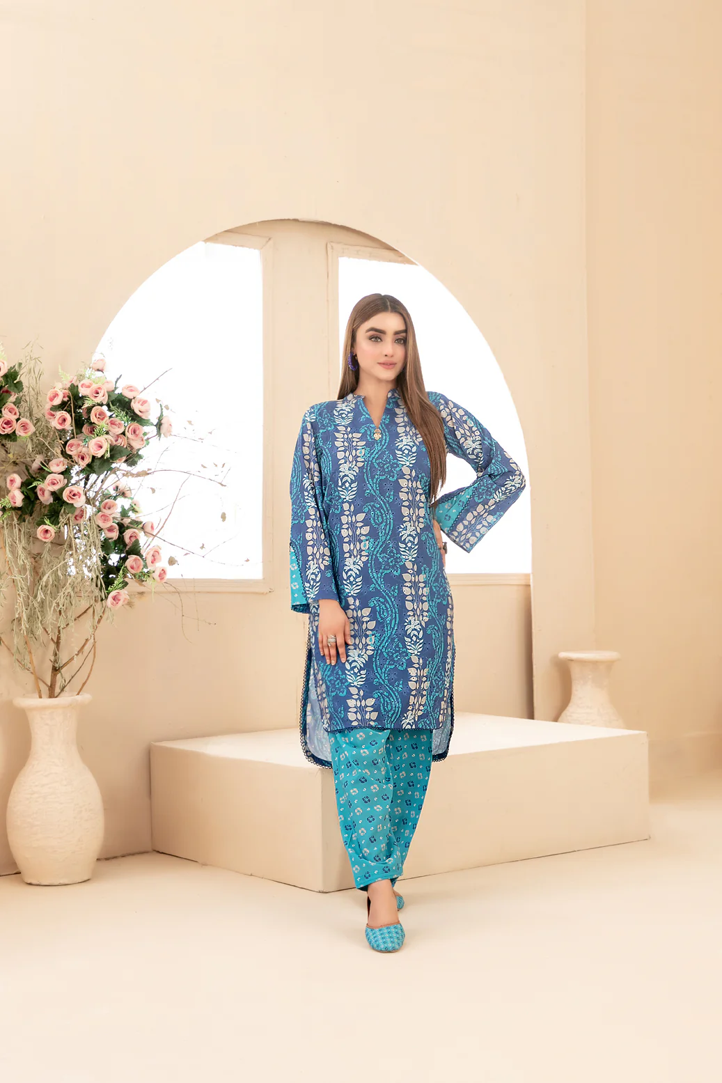 Dilfa With Khussa 2pcs Stitched Emb Printed Swiss [D-1550]