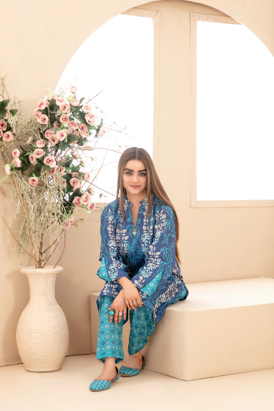 Dilfa With Khussa 2pcs Stitched Emb Printed Swiss [D-1550] - Image 3