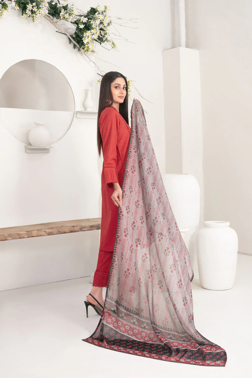 Berna Vol-3 3pcs Stitched Cotton Jacquard [D-1662] - Image 2