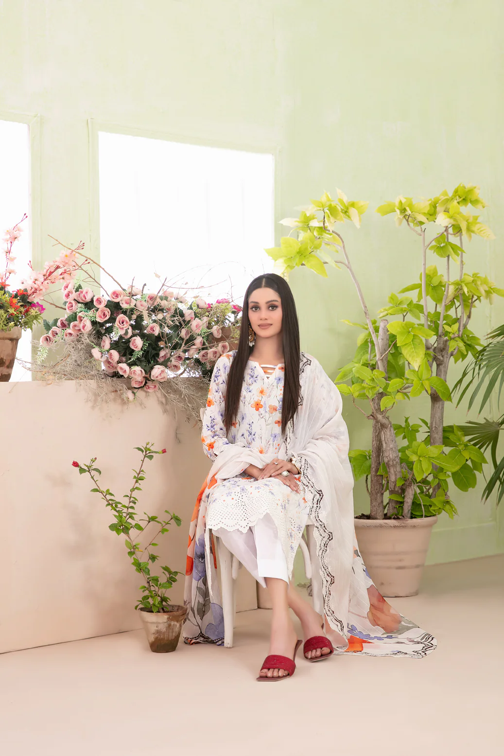 Erva 3pcs Un-Stitched Emb Printed Lawn [D-1715] - Image 3