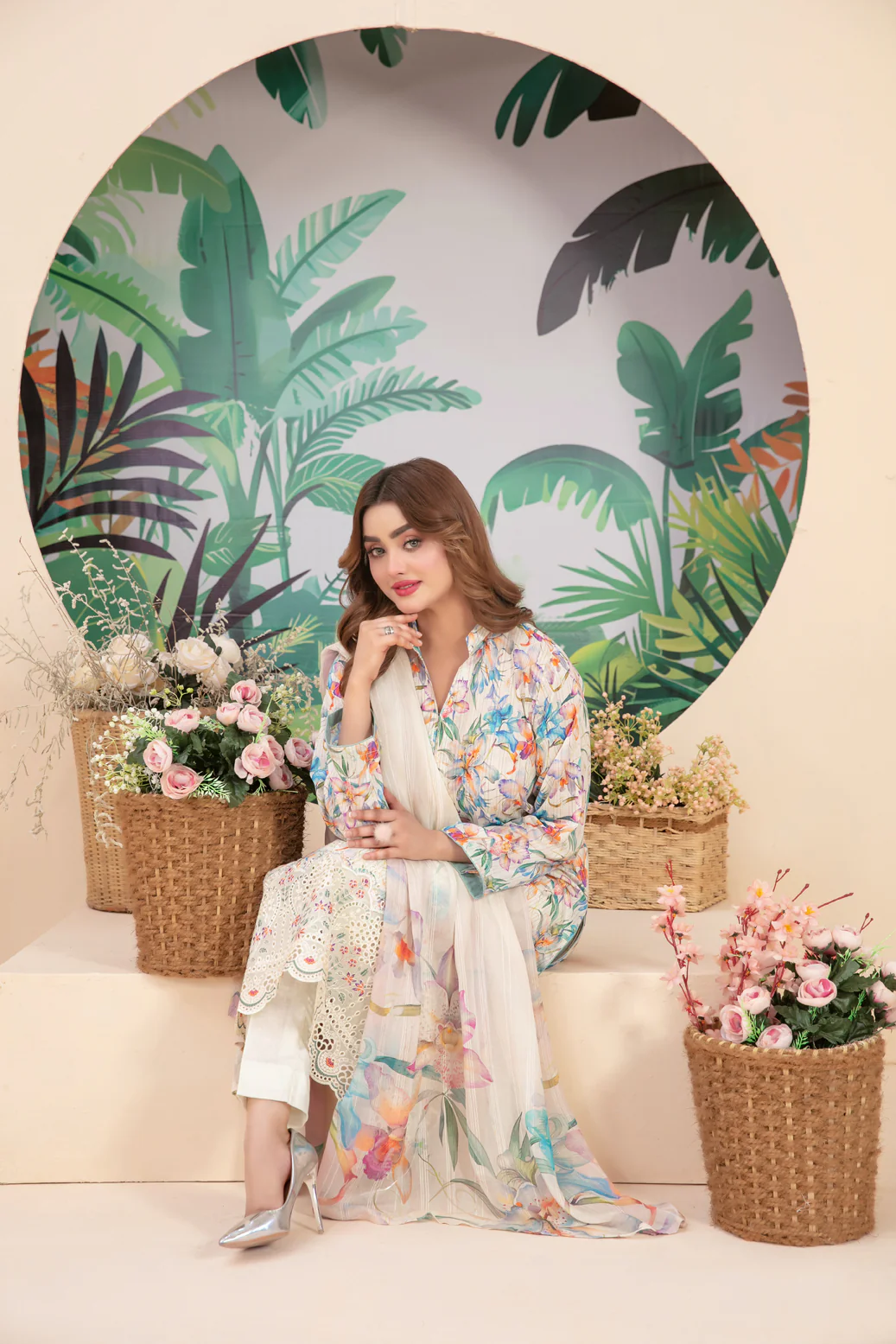 Buhaisa 3pcs Un-Stitched Emb Printed Lawn [D-1764] - Image 3