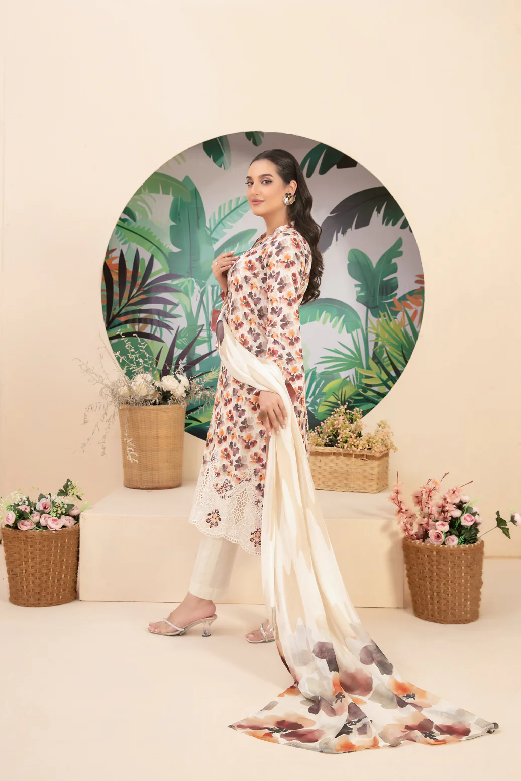 Buhaisa 3pcs Un-Stitched Emb Printed Lawn [D-1767] - Image 2