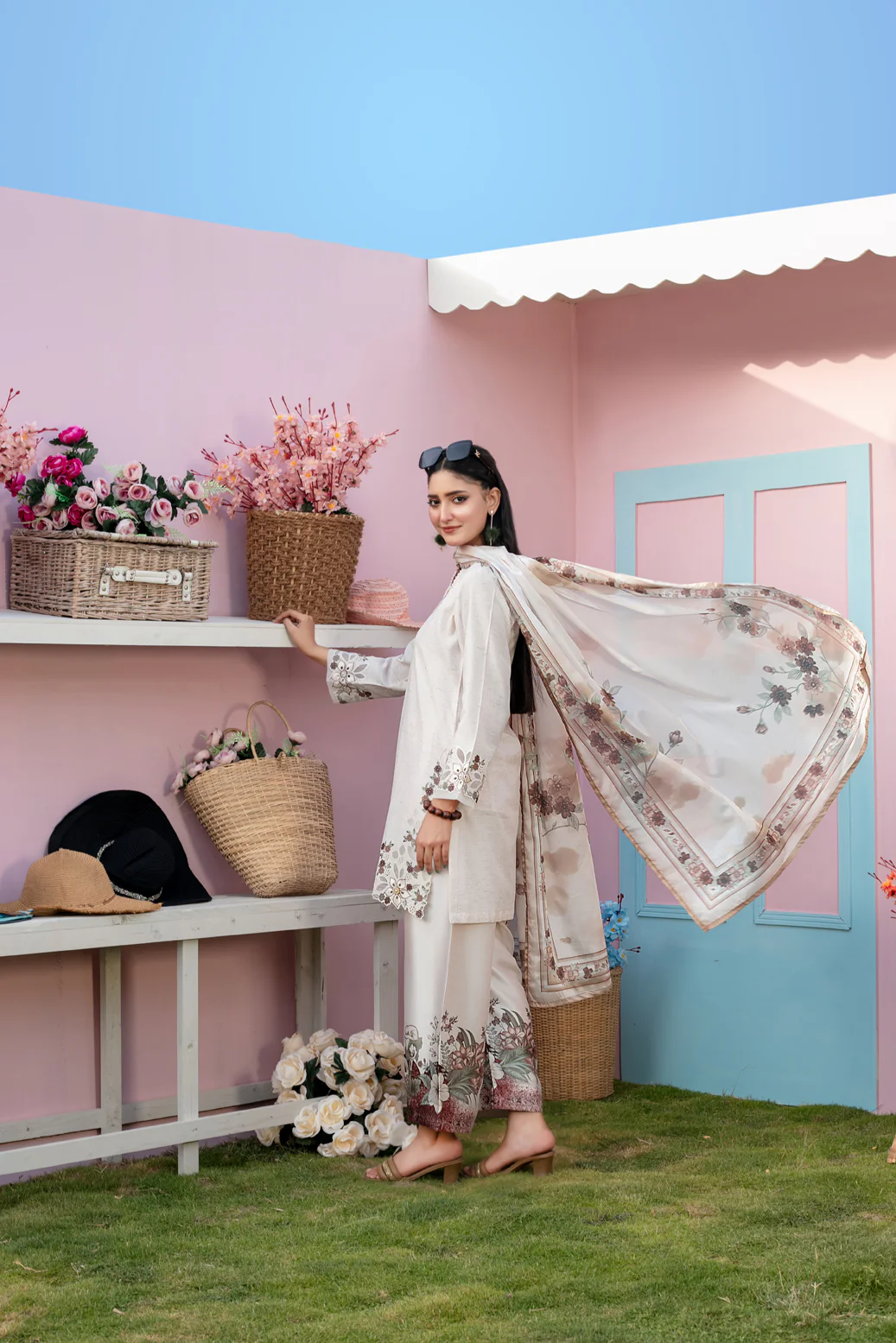 Zerlin 3pcs Stitched Emb Khaadi Lawn [D-1790] - Image 2