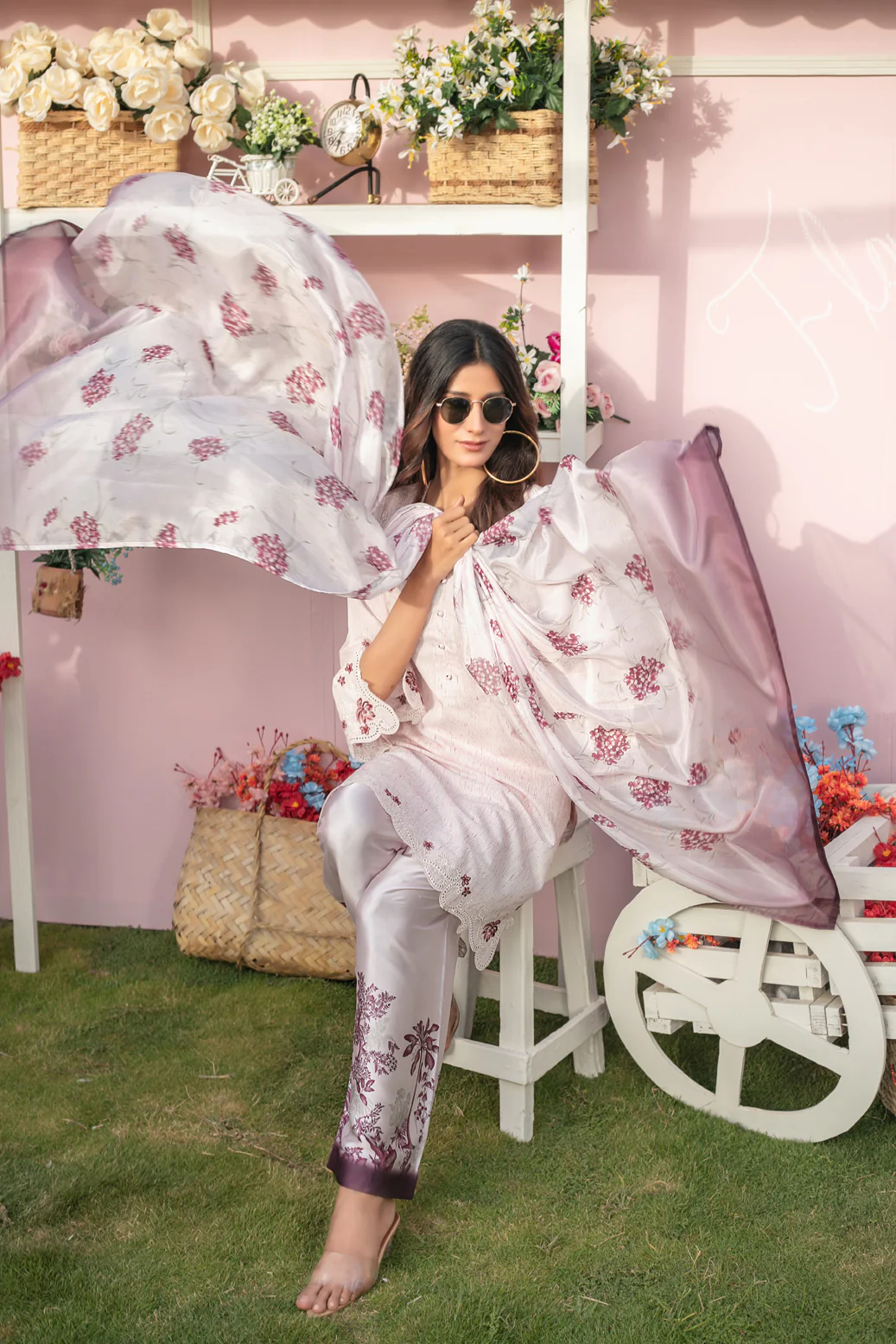 Zerlin 3pcs Stitched Emb Khaadi Lawn [D-1792] - Image 3