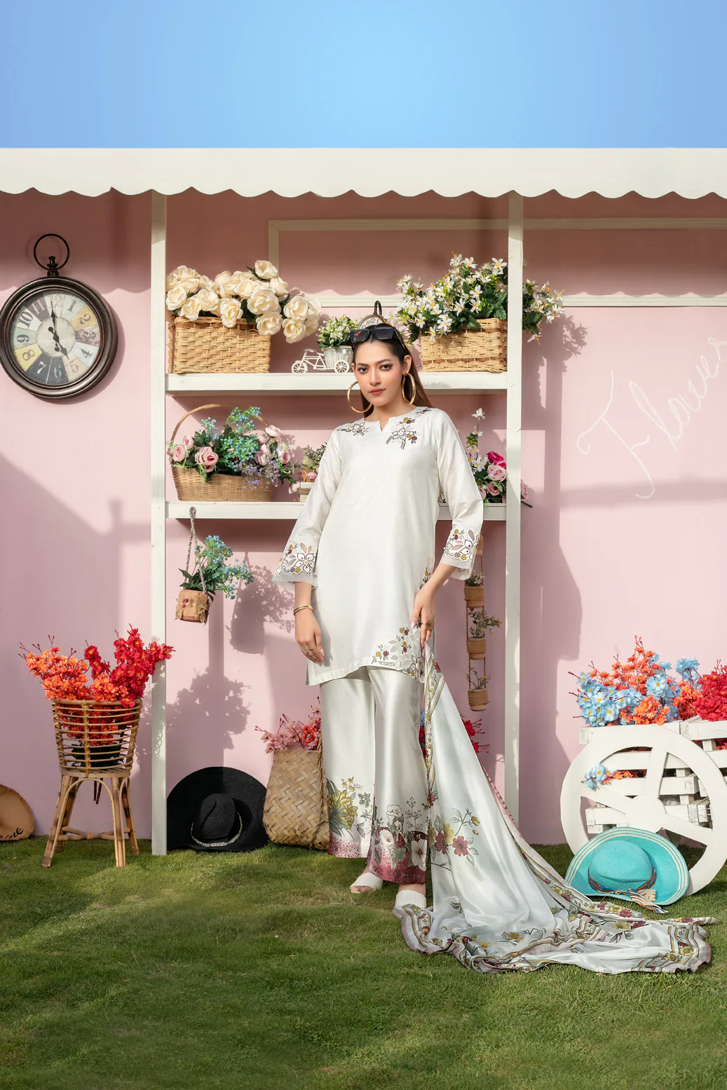 Zerlin 3pcs Stitched Emb Khaadi Lawn [D-1793]