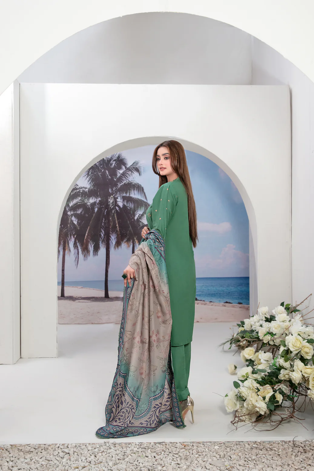 Zeyda 3pcs Stitched Schiffli Emb Lawn [D-1848] - Image 3