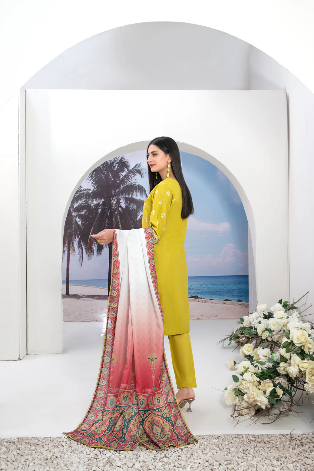 Zeyda 3pcs Stitched Schiffli Emb Lawn [D-1850] - Image 3