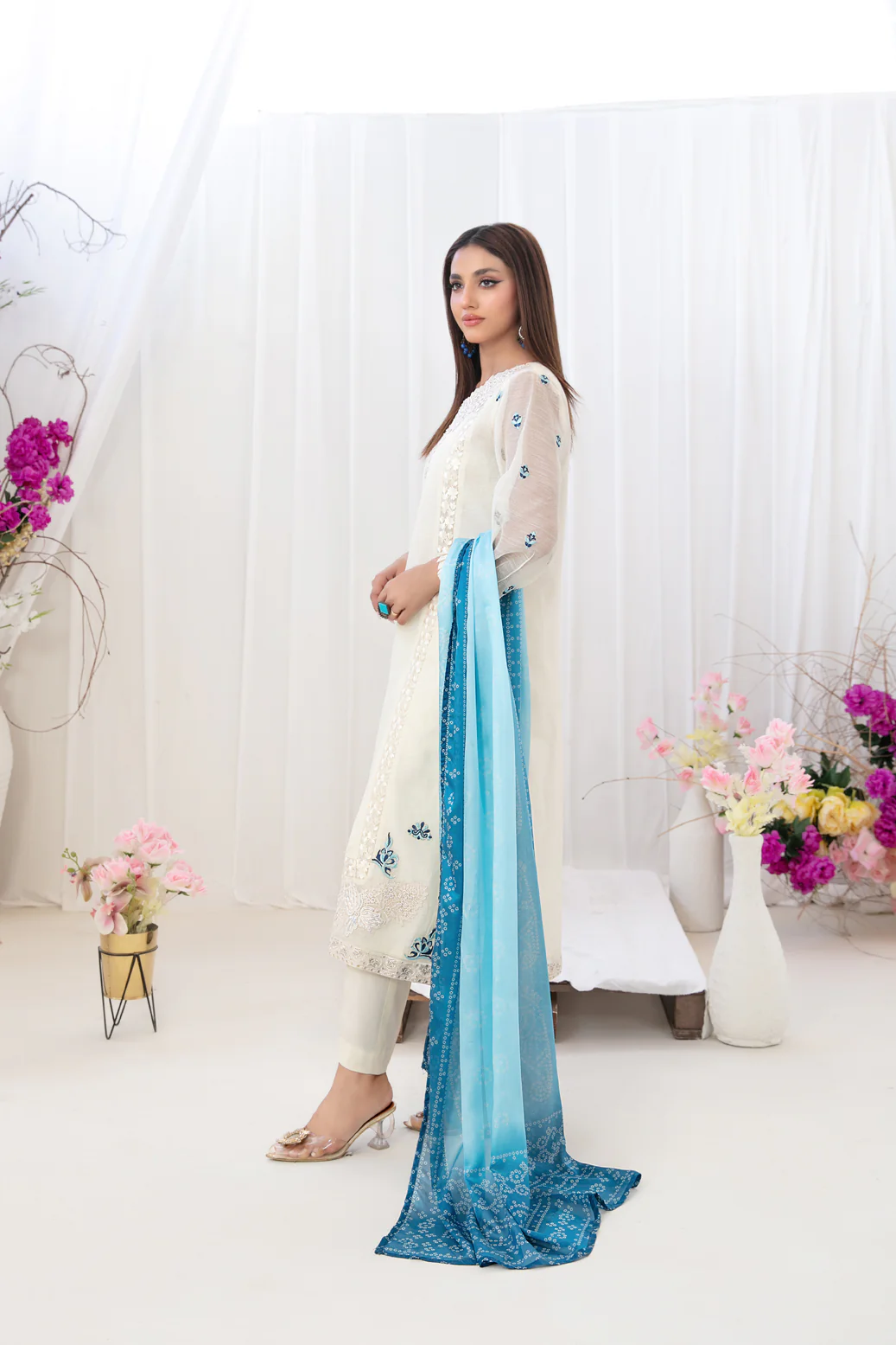 Arina 3pcs Stitched Emb Cotton Khadi [D-2054] - Image 2