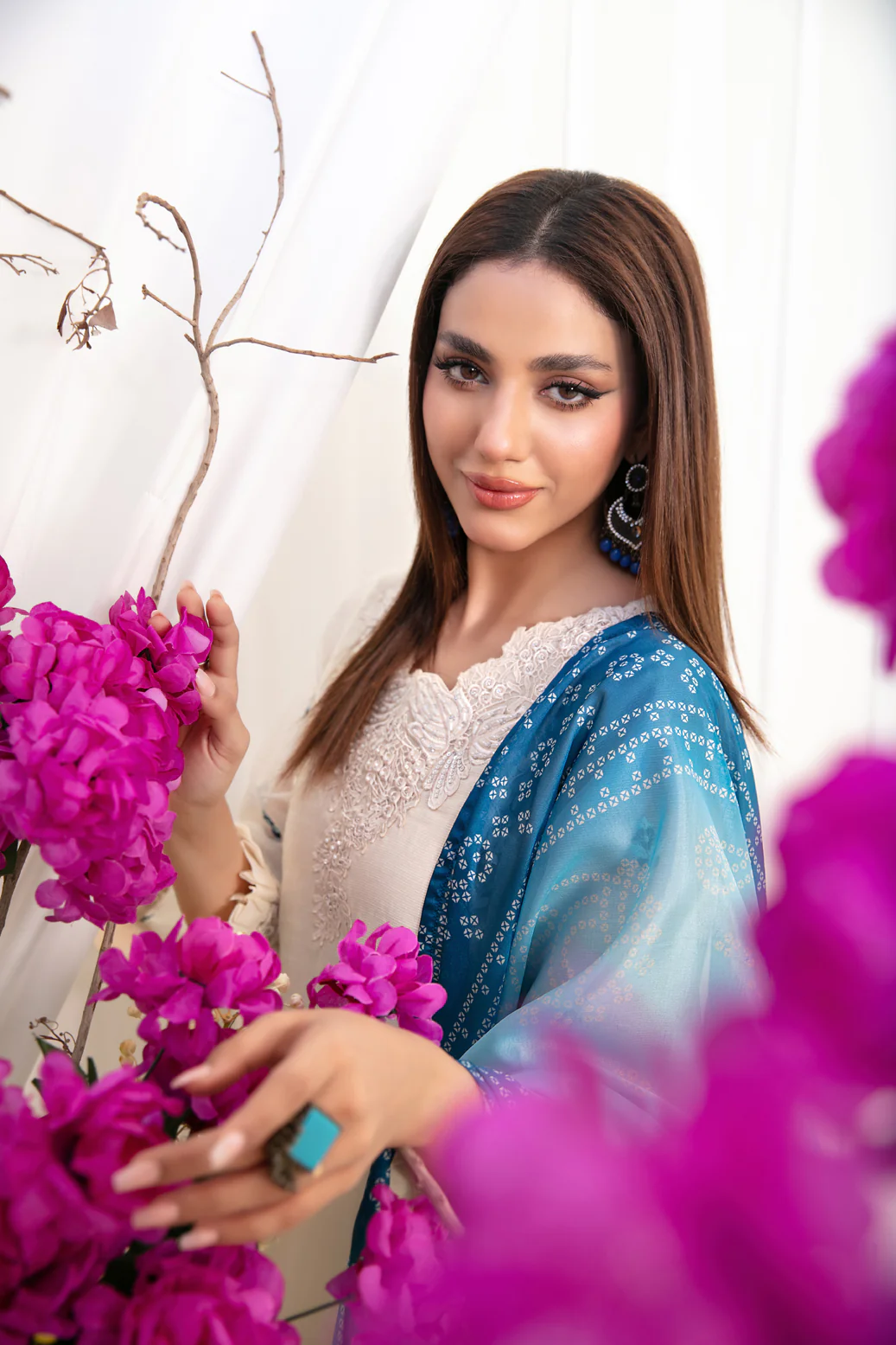Arina 3pcs Stitched Emb Cotton Khadi [D-2054] - Image 3