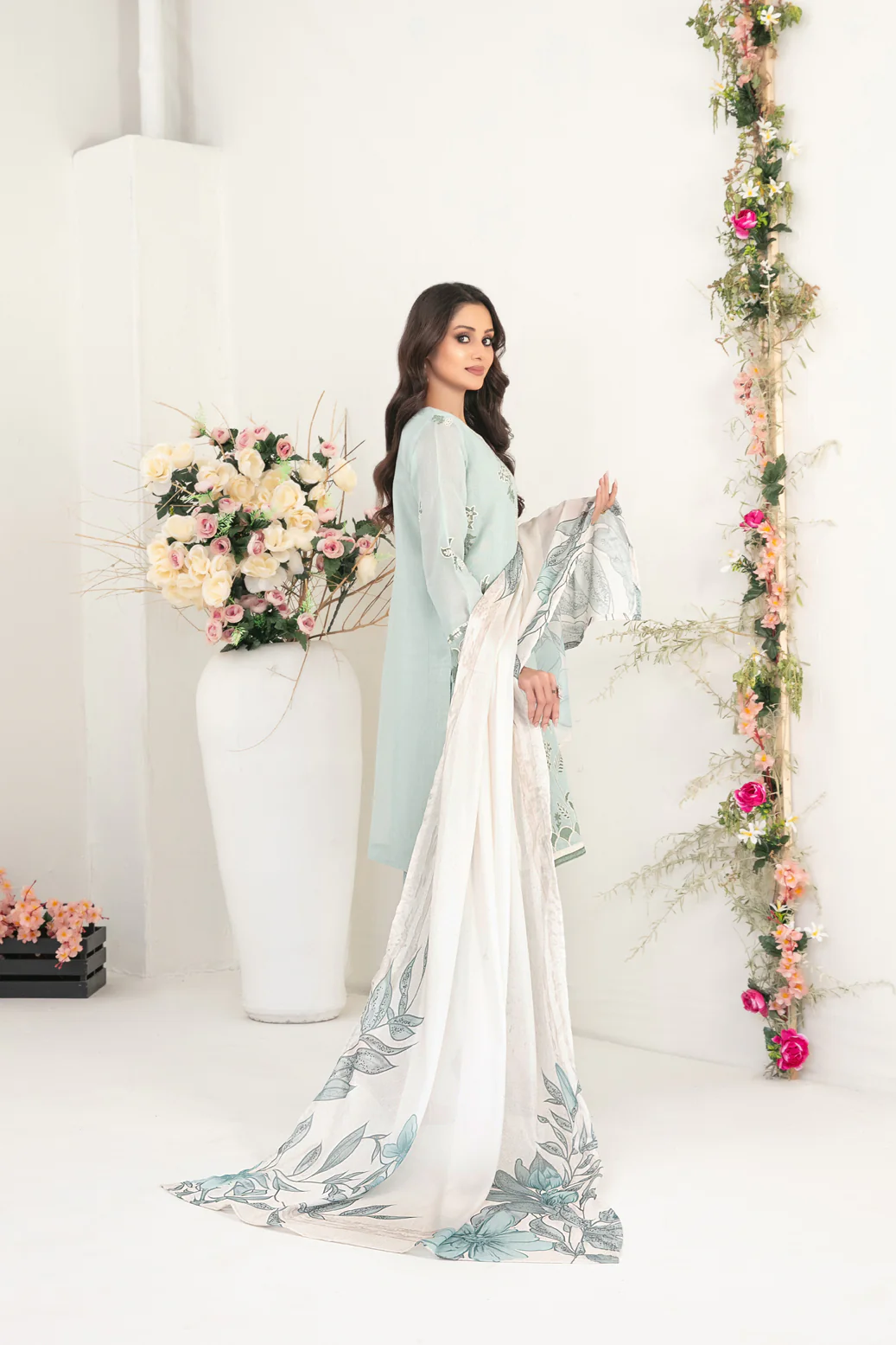 Salwa 3pcs Stitched Emb Cotton Khaddi [D-2063] - Image 2