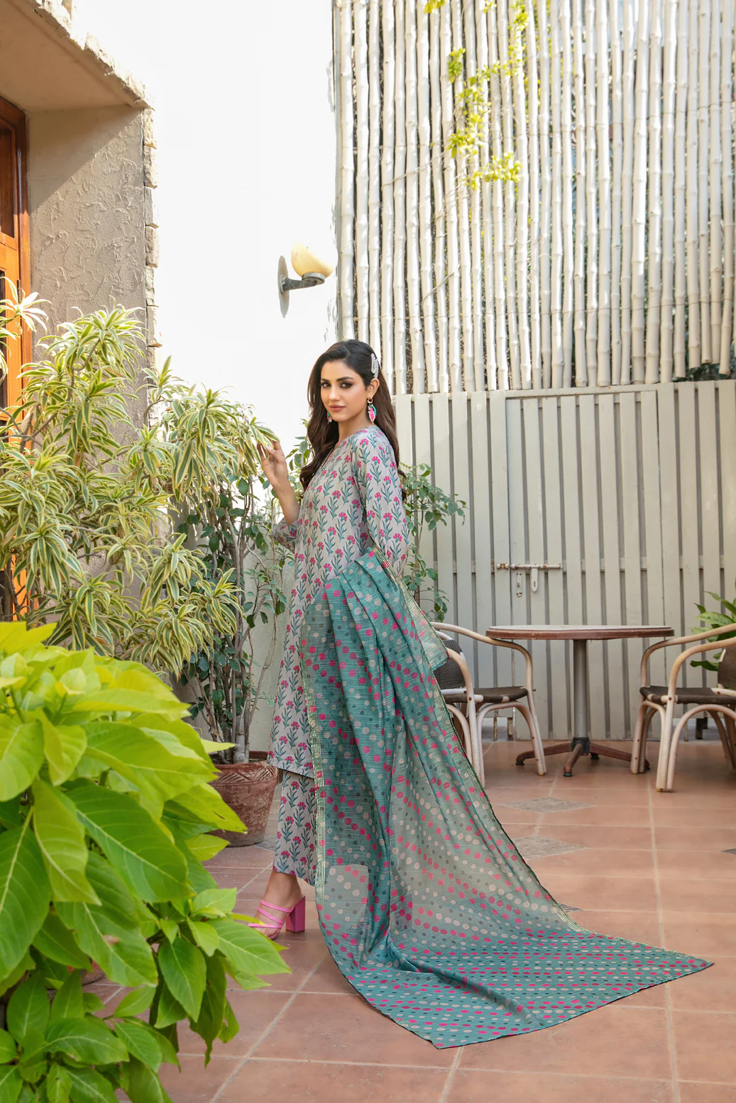 Cora 3pcs Stitched Printed Swiss Lawn [D-2107] - Image 3