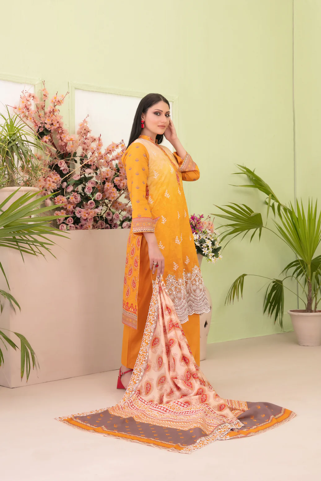 Kanza 3pcs Un-Stitched Emb Printed Lawn [D-2143] - Image 2