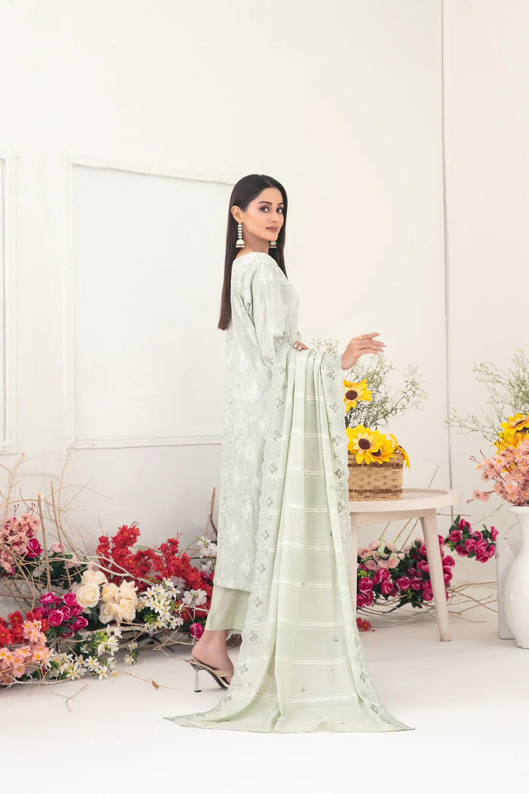 Maneli 3pcs Un-Stitched Emb Lawn [D-2237] - Image 2