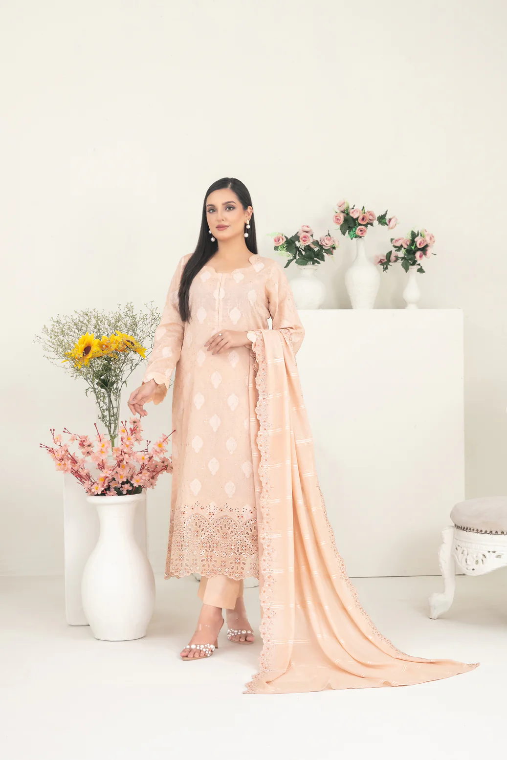 Maneli 3pcs Un-Stitched Emb Lawn [D-2238]