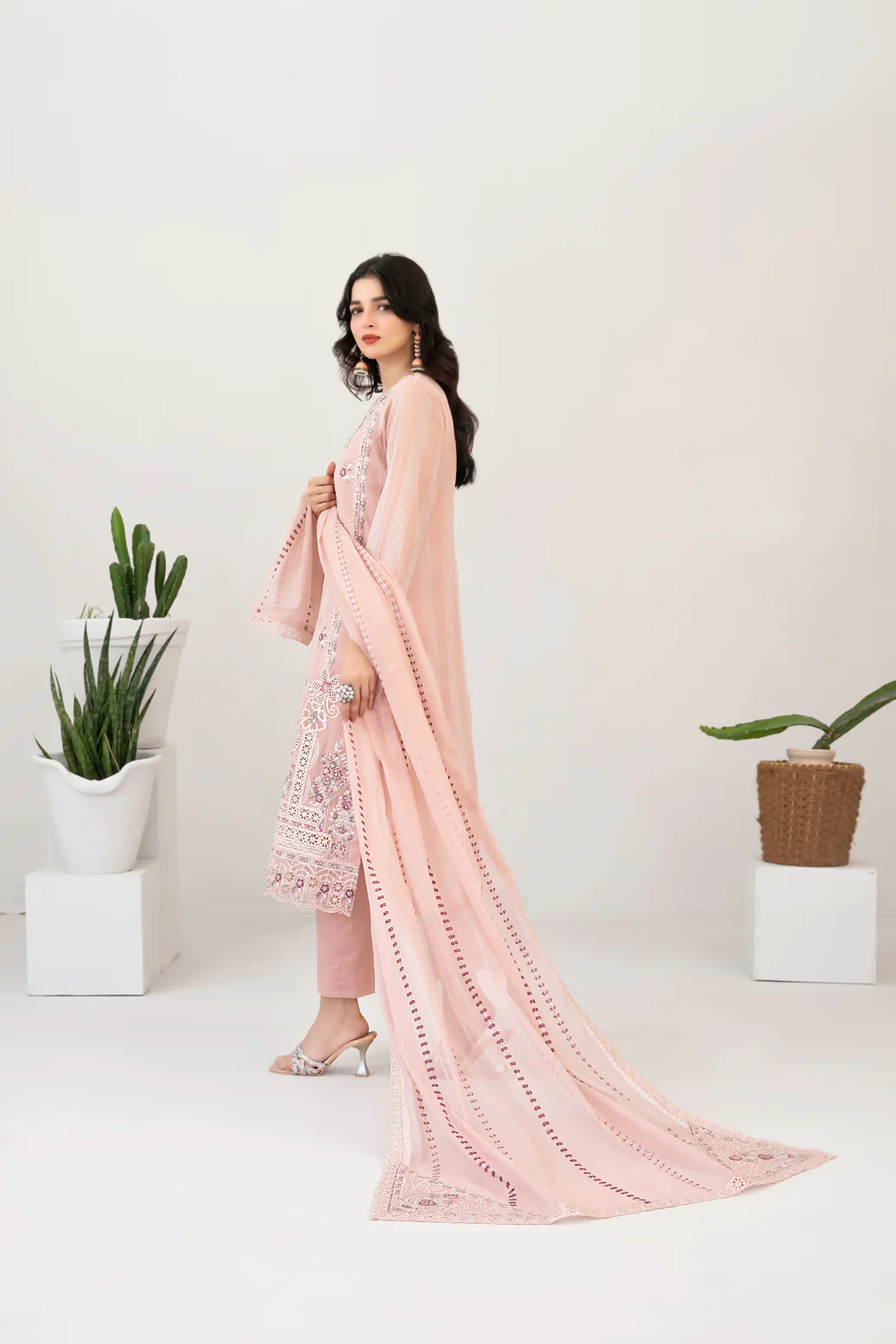 Moonic 3pcs Un-Stitched Emb Khadi [D-2682] - Image 2