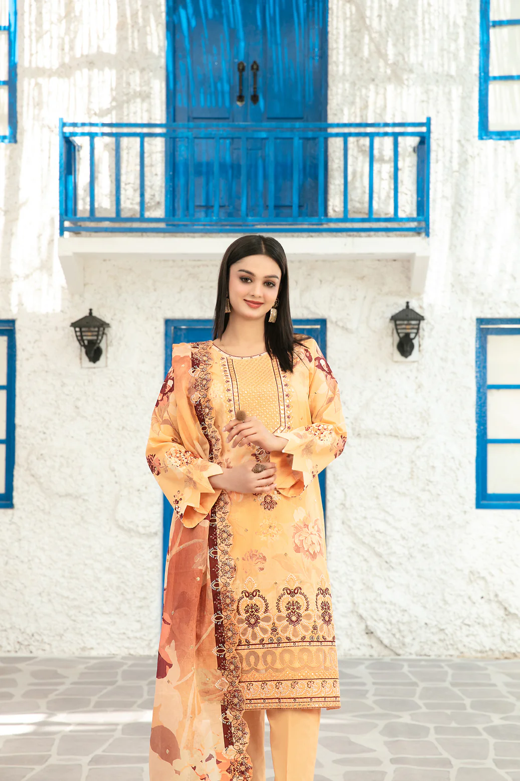 Parizah 3pcs Un-Stitched Emb Printed Lawn [D-2723] - Image 3