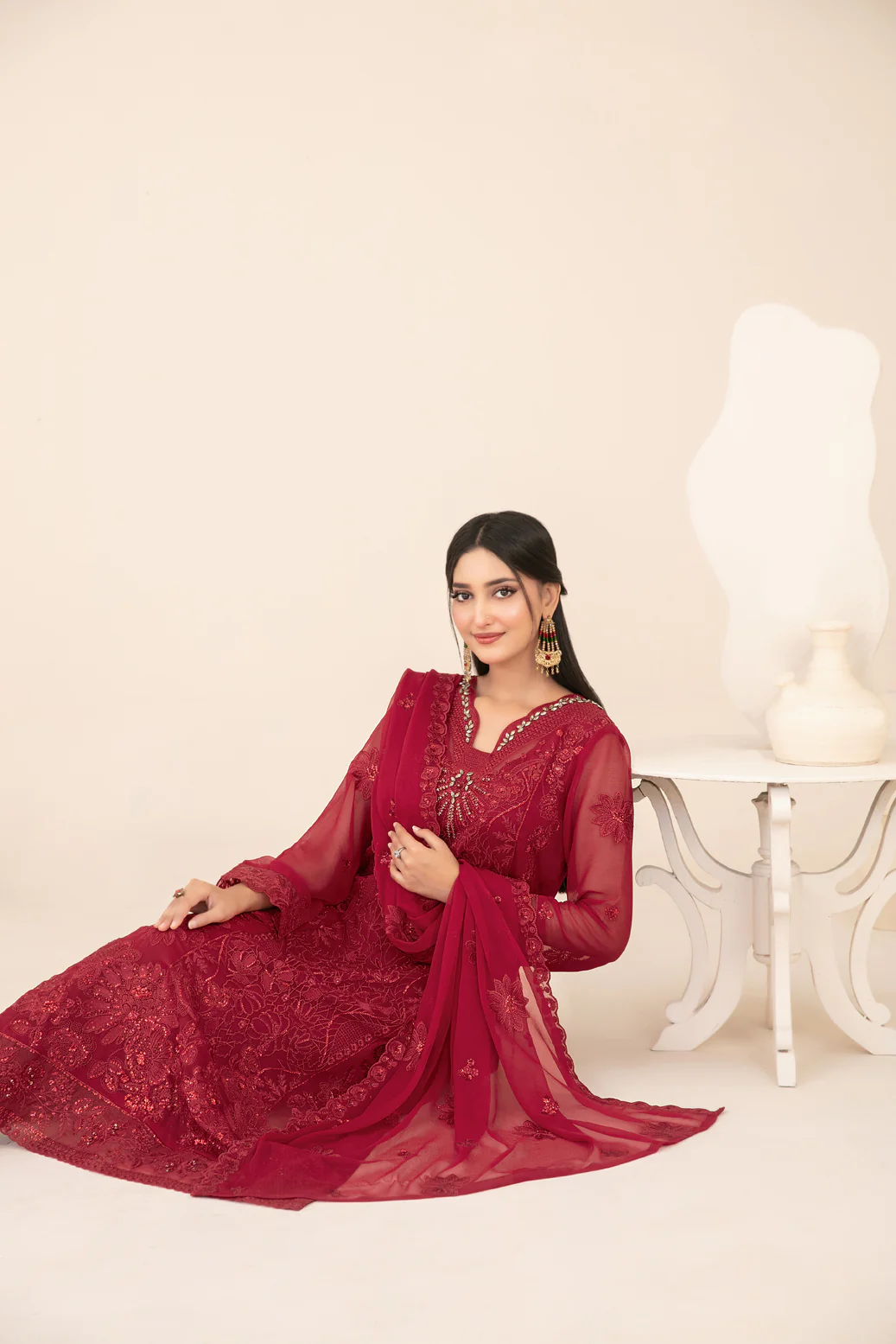 Libaas-E-Ishq 3pcs Semi-Stitched Fancy Emb Chiffon [D-2736] - Image 3