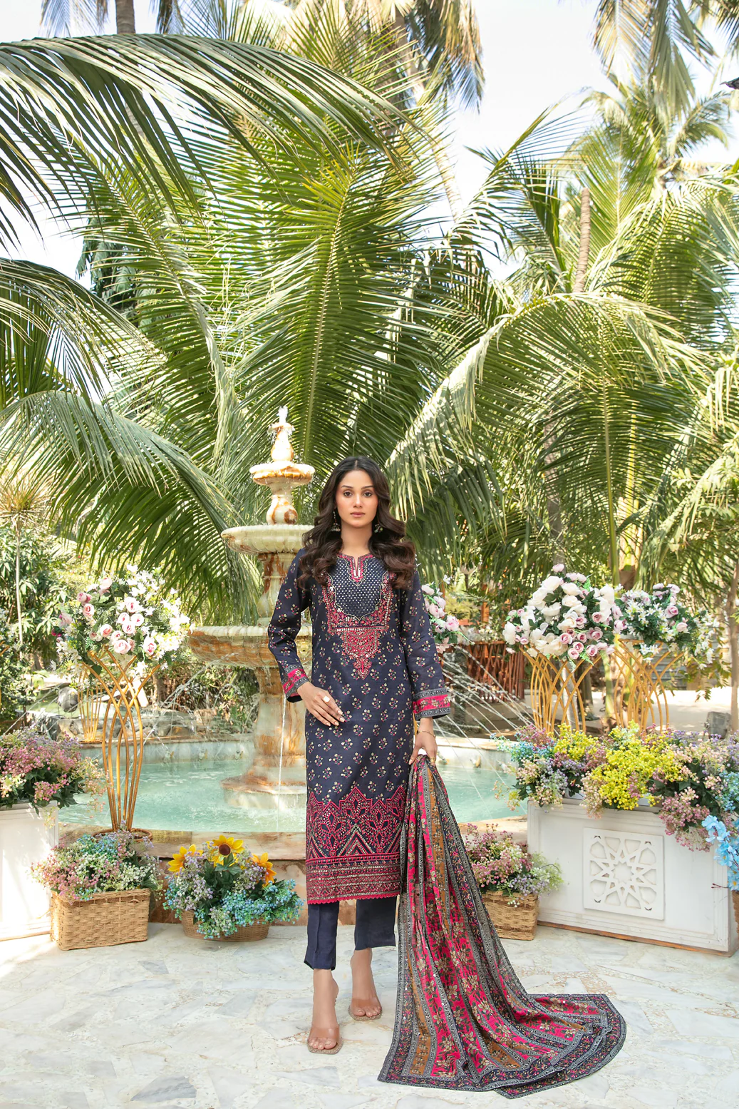 Gulbahar 3pcs Un-Stitched Emb Printed Lawn [D-2784]