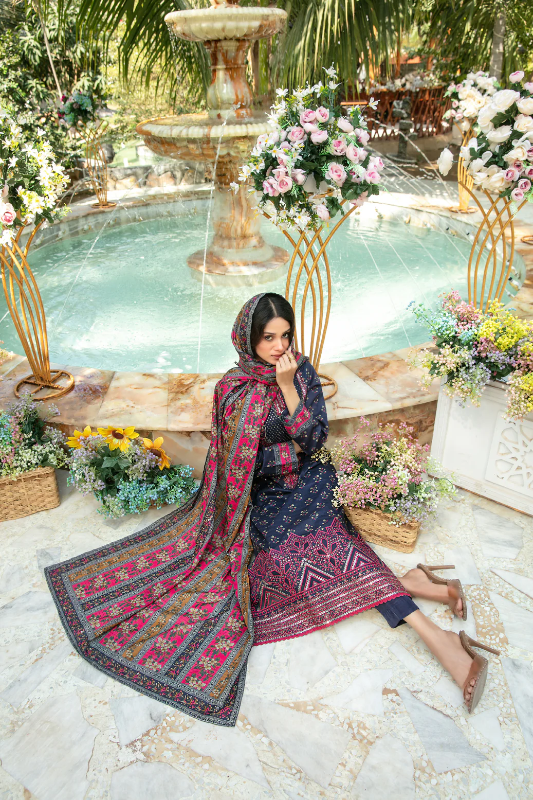 Gulbahar 3pcs Un-Stitched Emb Printed Lawn [D-2784] - Image 3