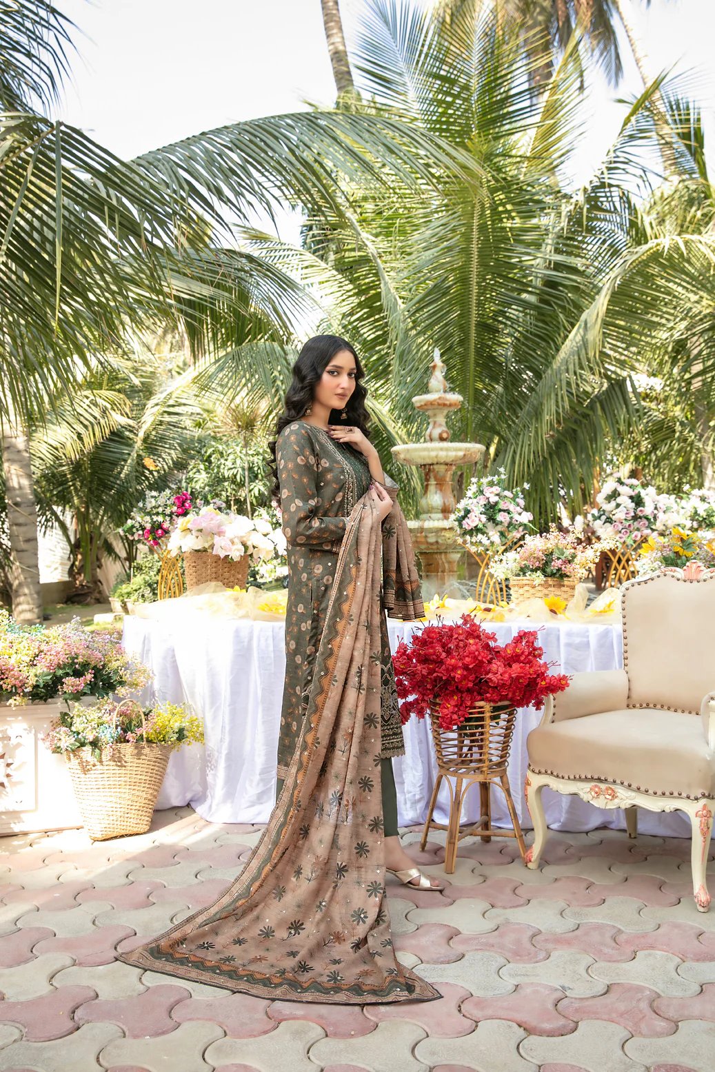 Gulbahar 3pcs Un-Stitched Emb Printed Lawn [D-2790] - Image 2