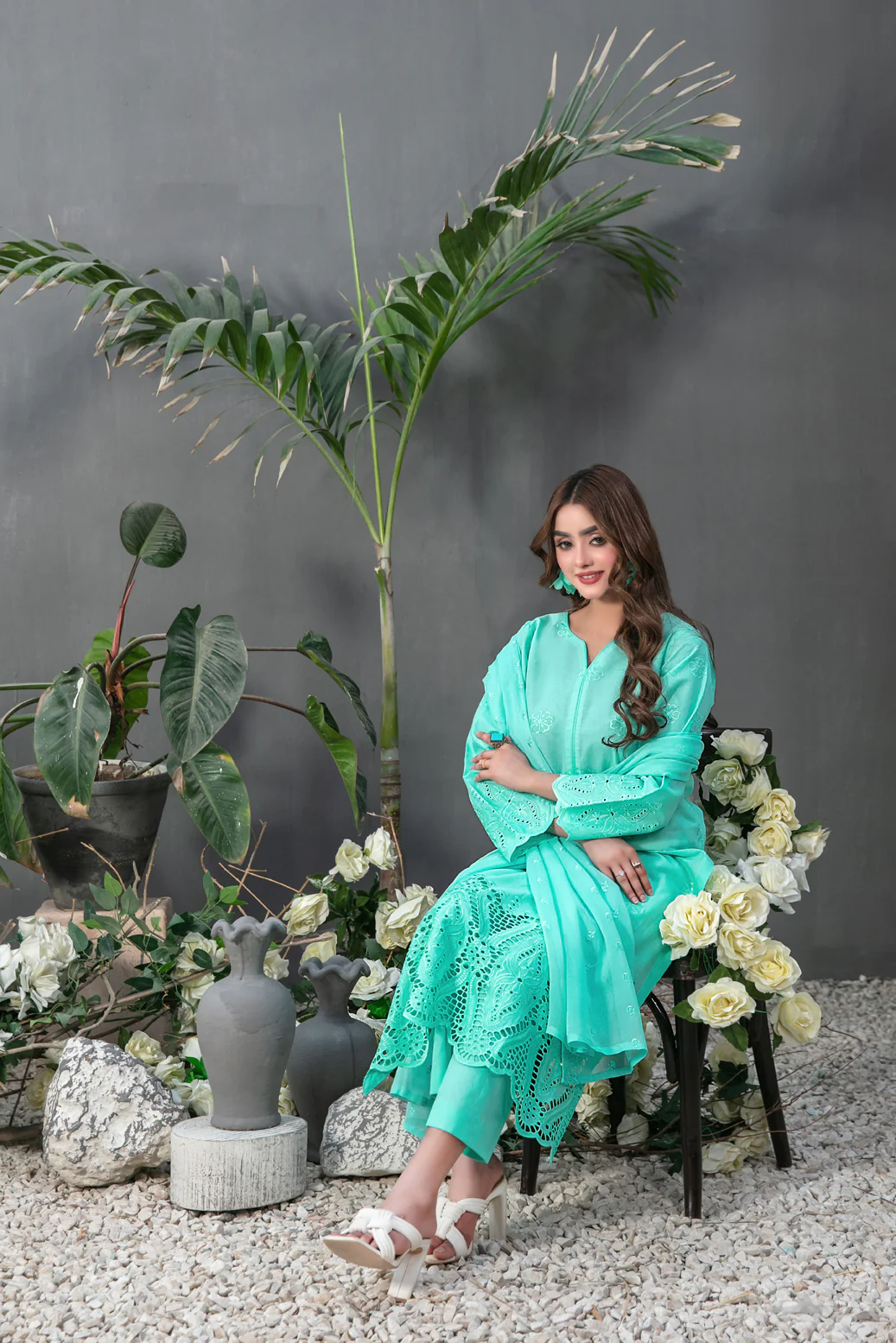 MEENAH 3pcs Un-Stitched Emb Lawn [D-2855] - Image 2