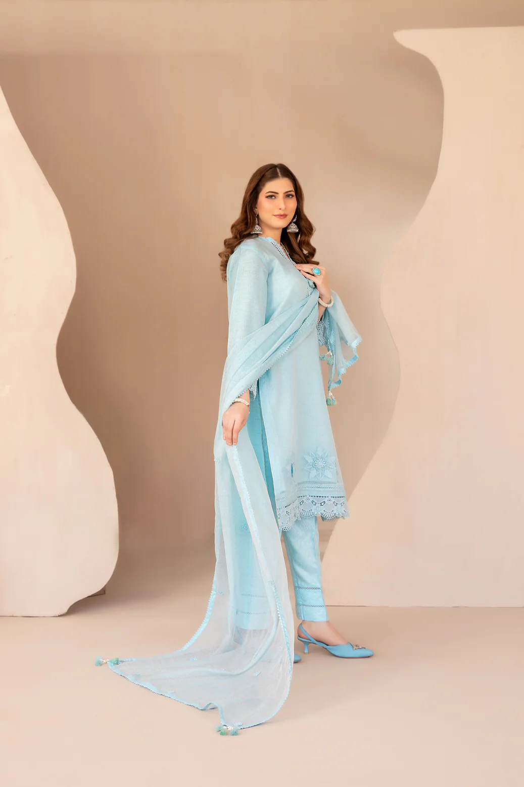 Ruwa 3pcs Stitched Yarn Cotton [D-2877] - Image 2