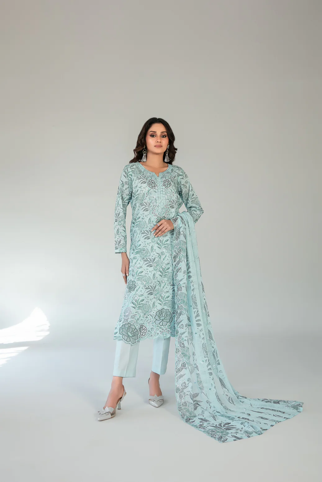 Casca 3pcs Un-Stitched Emb Printed Lawn [D-2907]