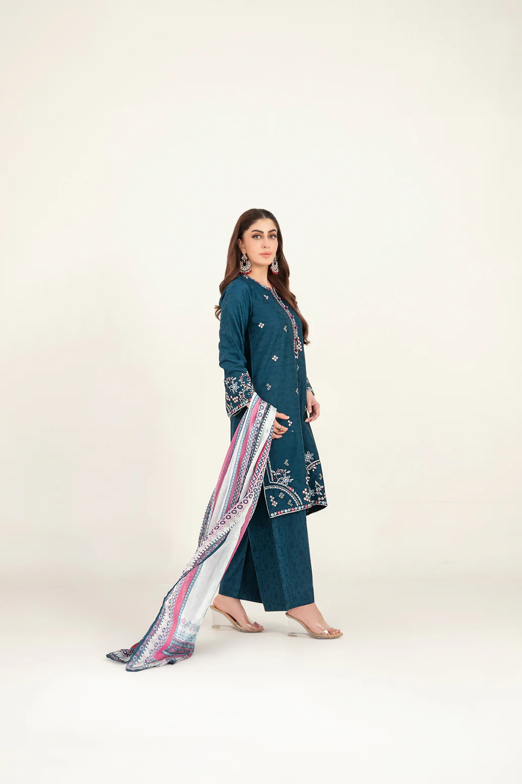 Dijaa Vol-1 Stitched Emb Cotton [D-3033] - Image 2