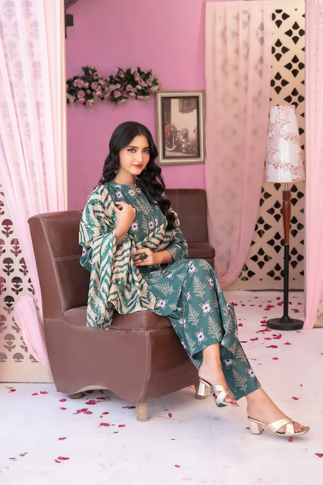 Cora 3pcs Stitched Printed Swiss Lawn [D-3109] - Image 3