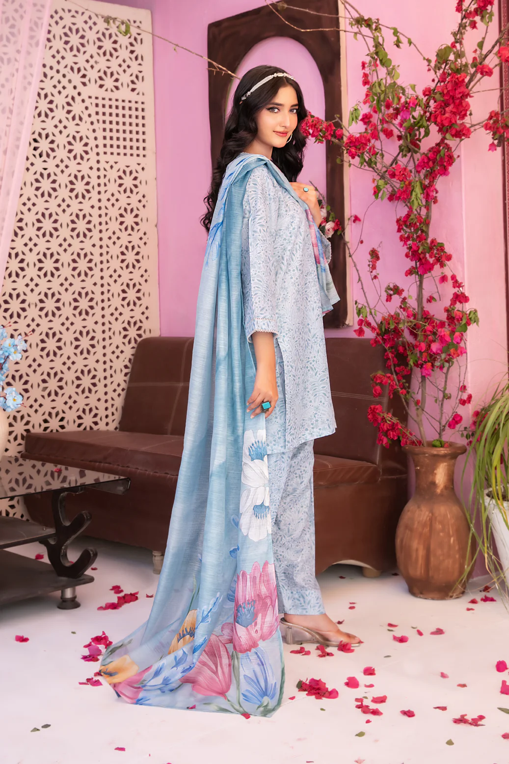 Cora 3pcs Stitched Printed Swiss Lawn [D-3115] - Image 2