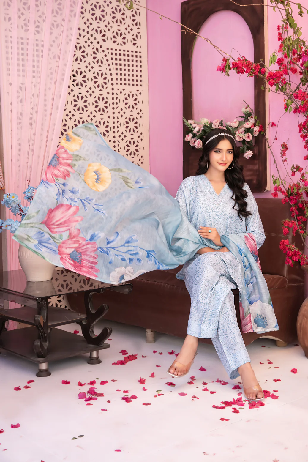Cora 3pcs Stitched Printed Swiss Lawn [D-3115] - Image 3