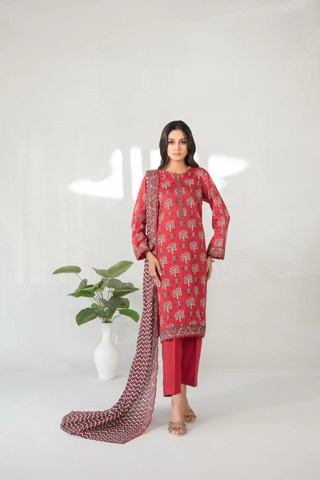 Mehza 3pcs Stitched Printed Lawn [D-3234]
