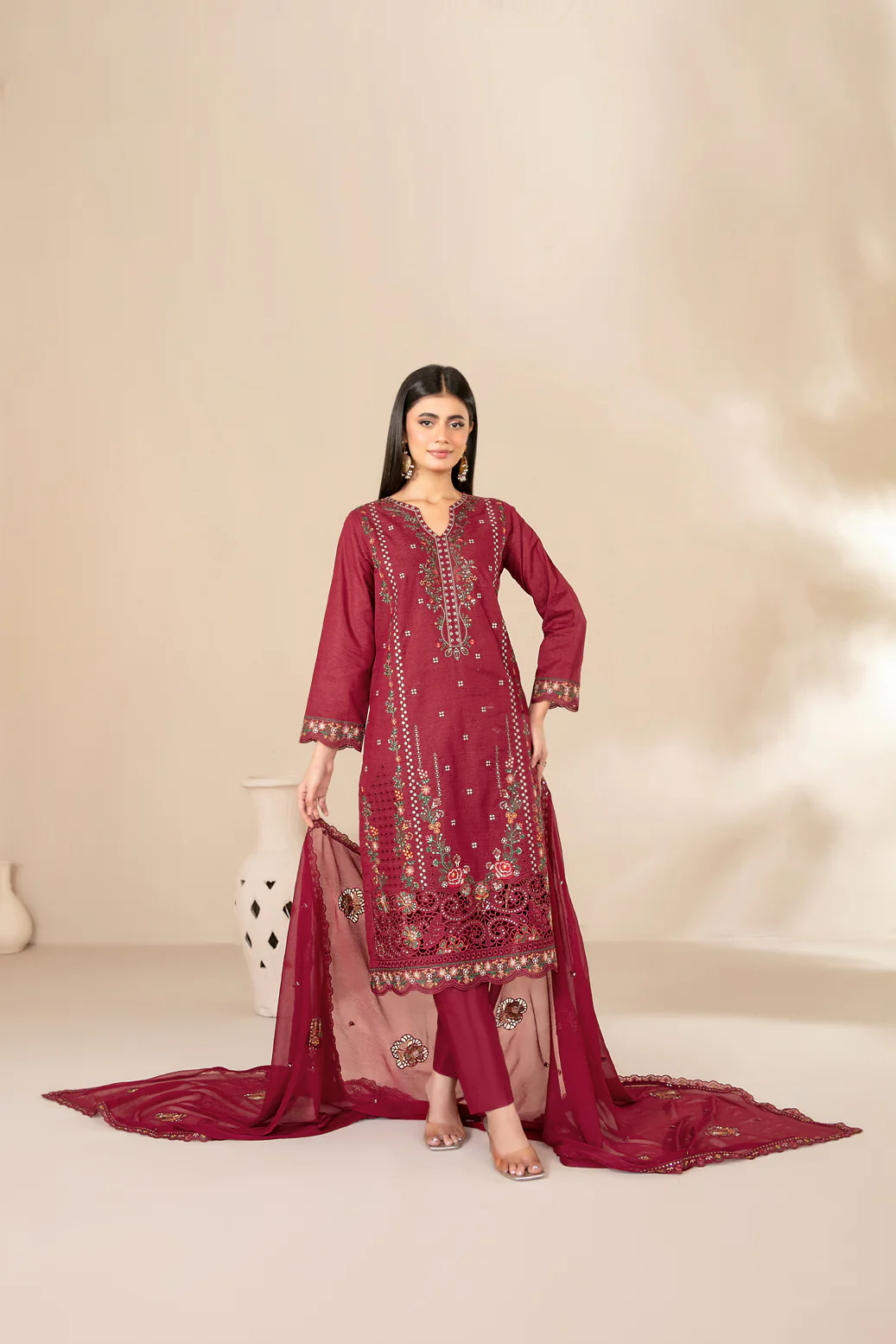 Selma 3pcs Un-Stitched Emb Chamki Lawn [D-3262]