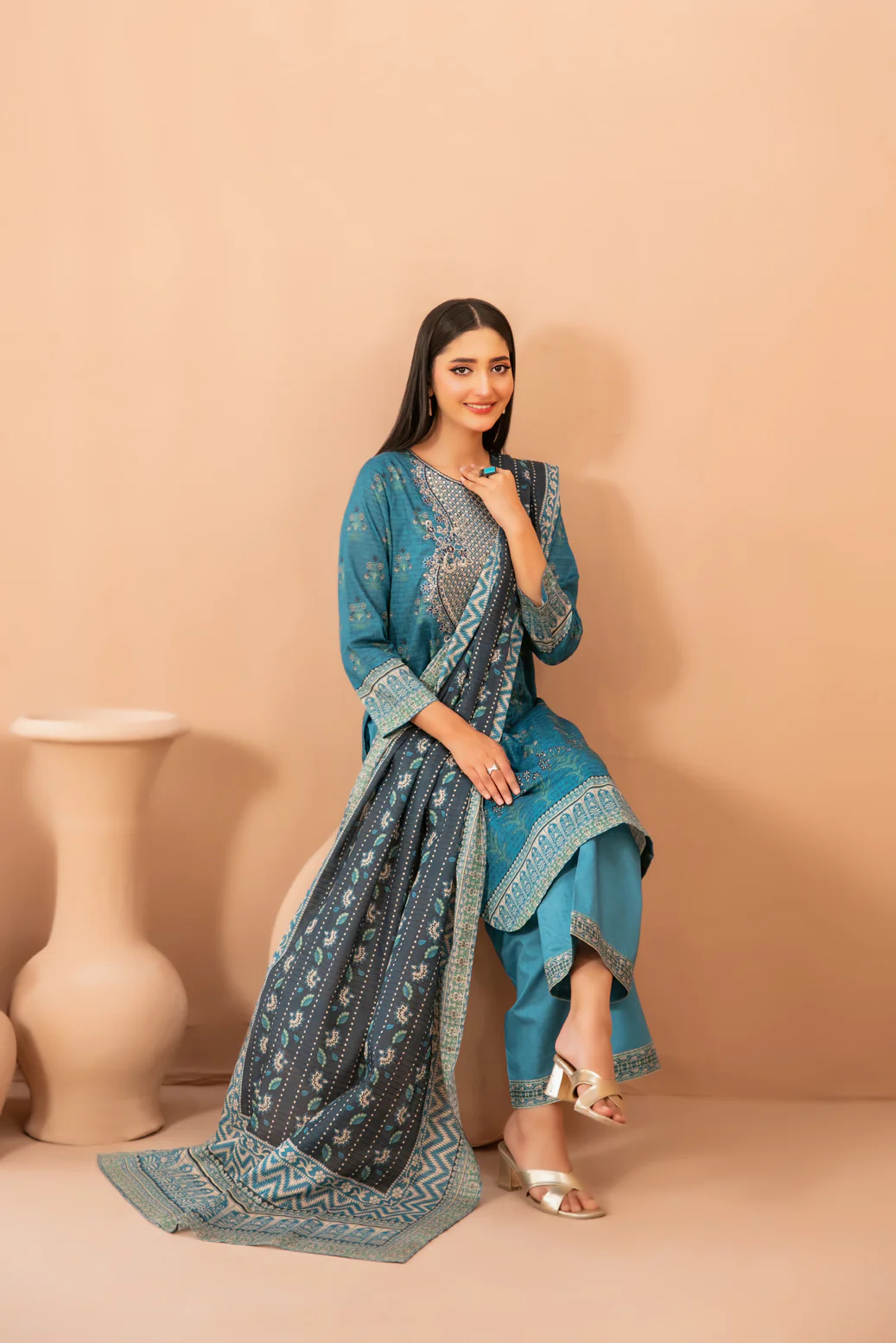 Ruhira 3pcs Un-Stitched Emb Printed Lawn [D-3278] - Image 3