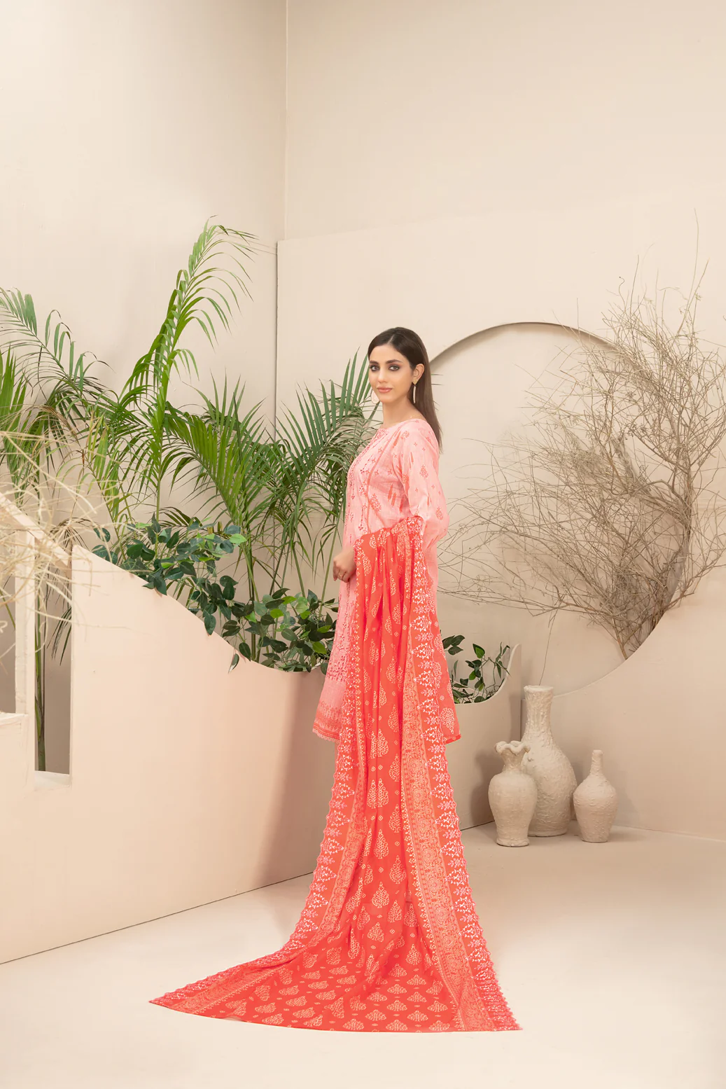 Anuza 3pcs Stitched Emb Printed Lawn[D-3282] - Image 2