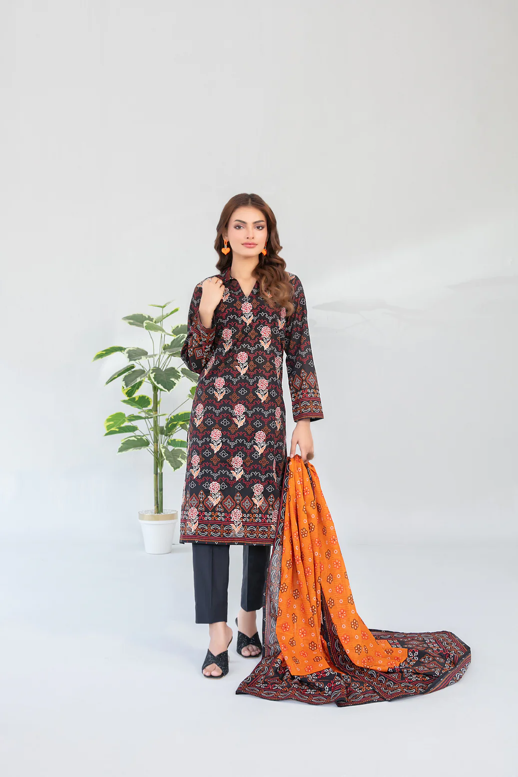 Farha 3pcs Un-Stitched Emb Printed Lawn [D-3288]
