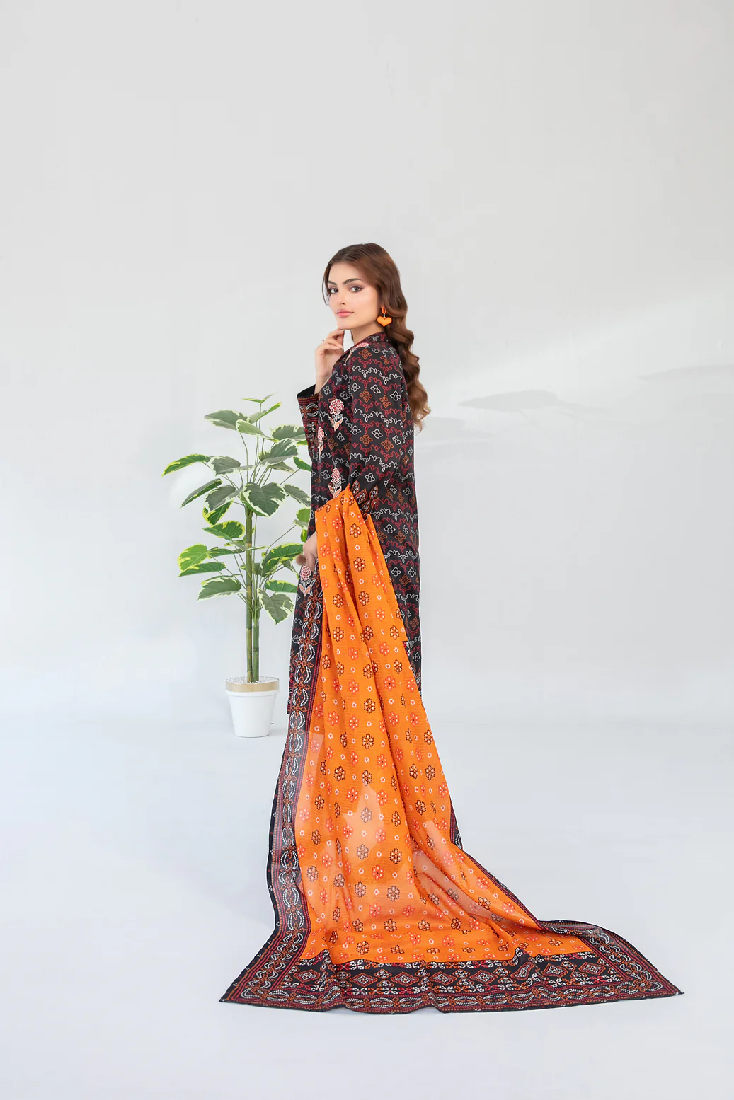 Farha 3pcs Un-Stitched Emb Printed Lawn [D-3288] - Image 2