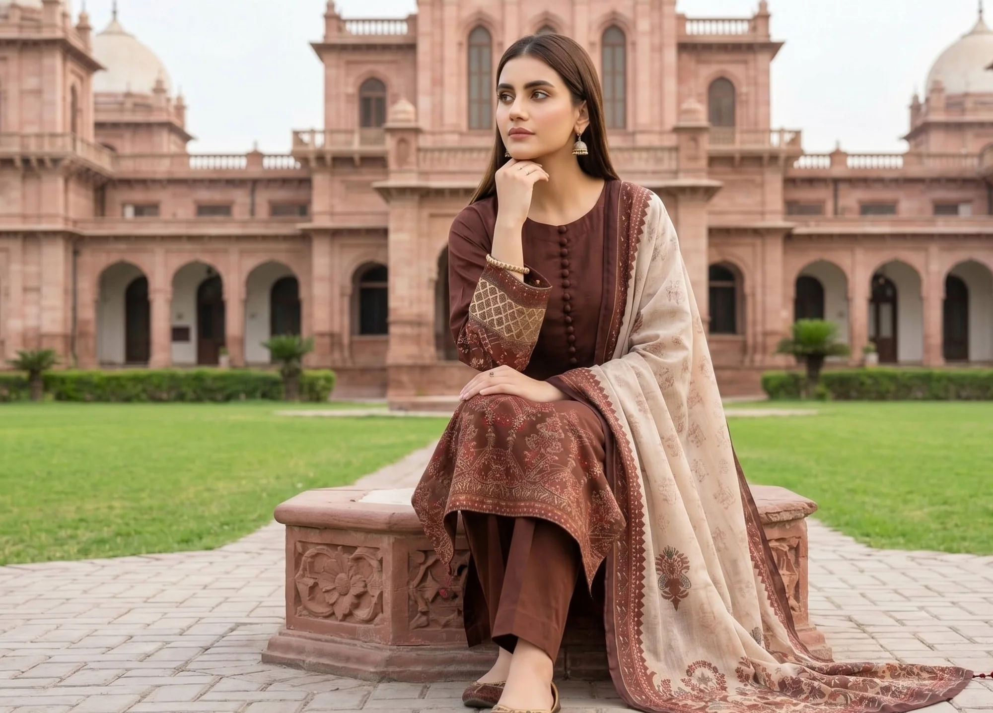 Noorza 3pcs Stitched Emb Cotton Jacquard [D-3325] - Image 3