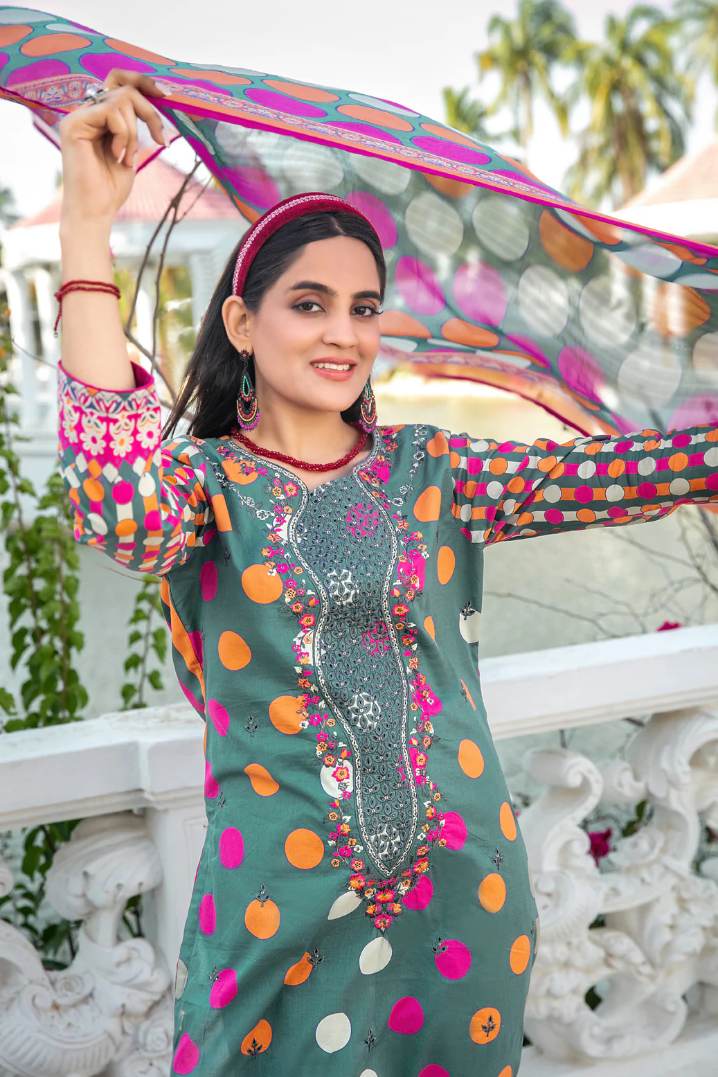 Nazakat 3pcs Un-Stitched  Printed Lawn [D-3400] - Image 3