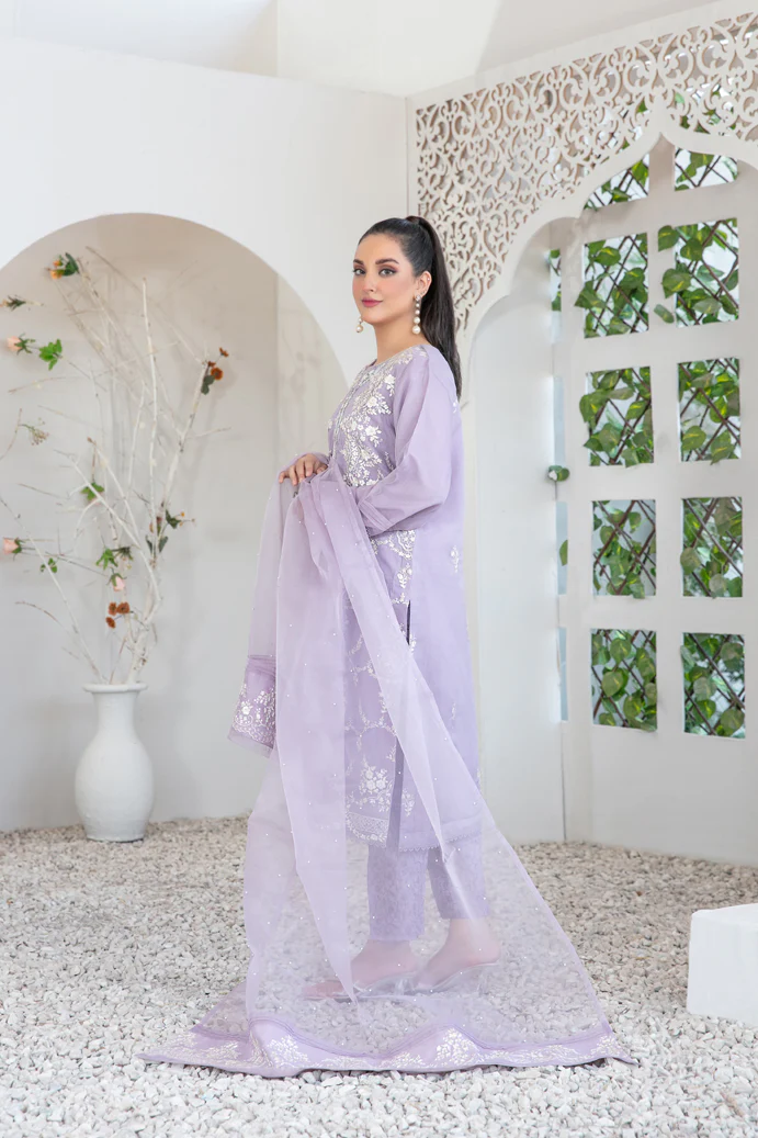 Manha 3pcs Stitched Luxury Emb Organza [D-3401] - Image 2