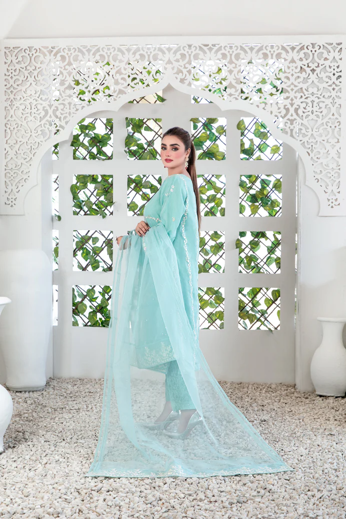 Manha 3pcs Stitched Luxury Emb Organza [D-3404] - Image 2