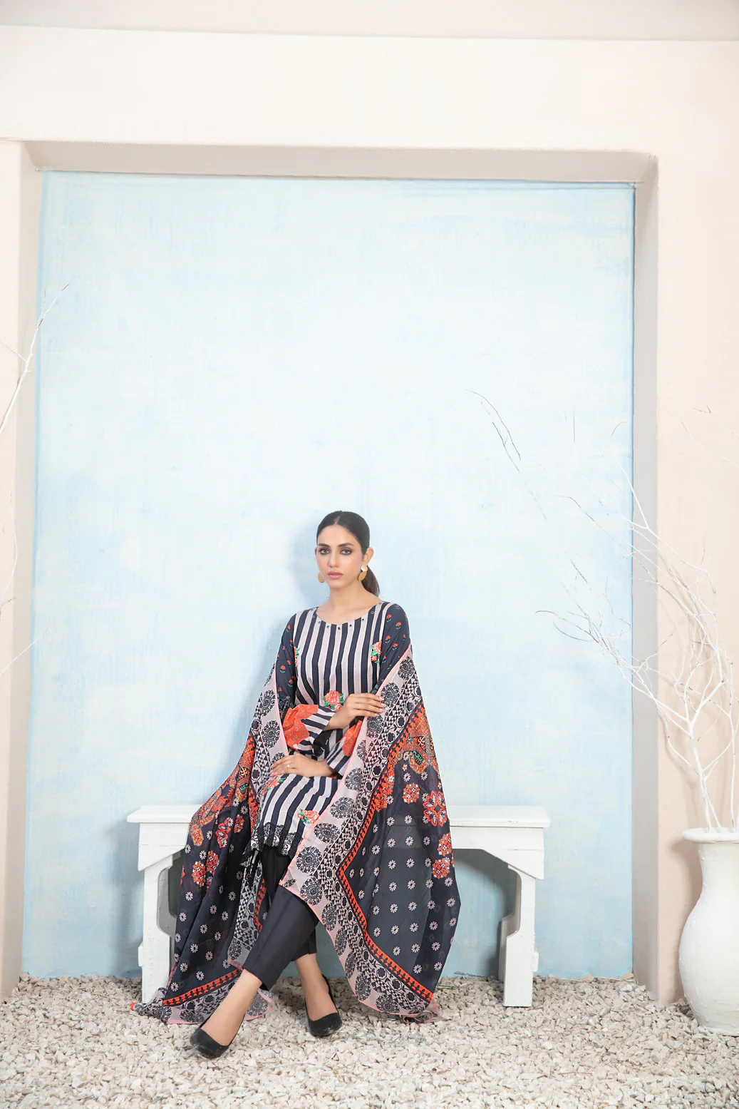 Faleha 3pcs Stitched Emb Printed Lawn [D-3477] - Image 3