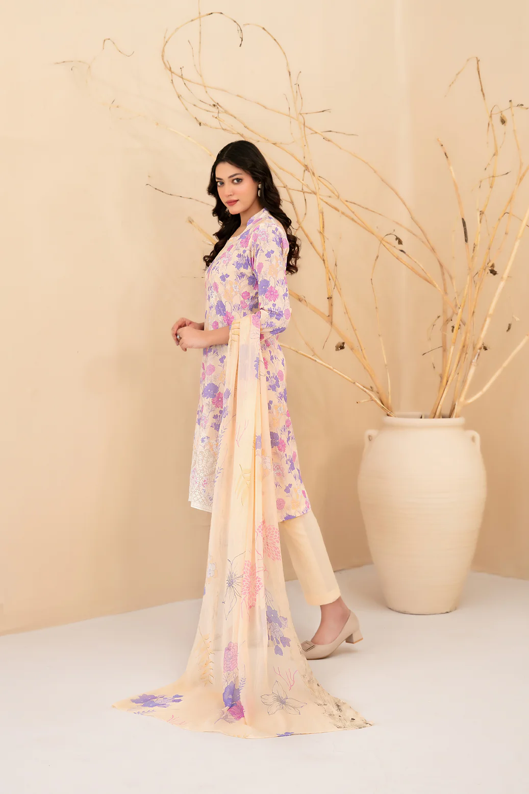 Eshanah 3pcs Un-Stitched Emb Printed Lawn [D-3482] - Image 2
