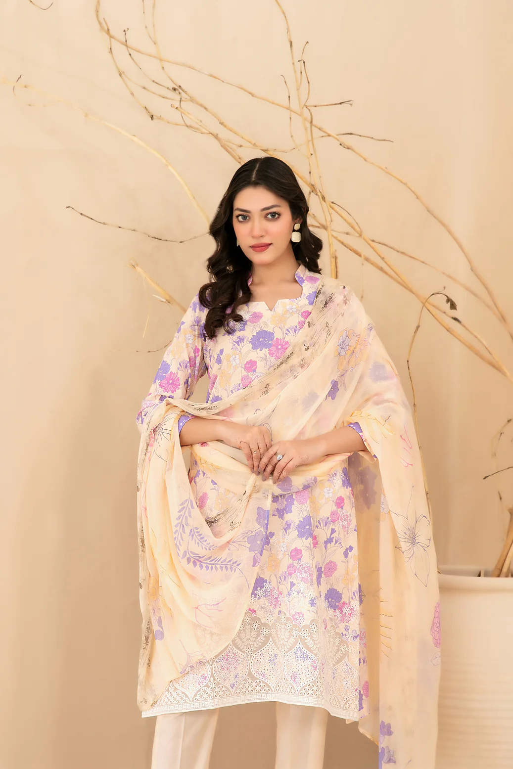 Eshanah 3pcs Un-Stitched Emb Printed Lawn [D-3482] - Image 3