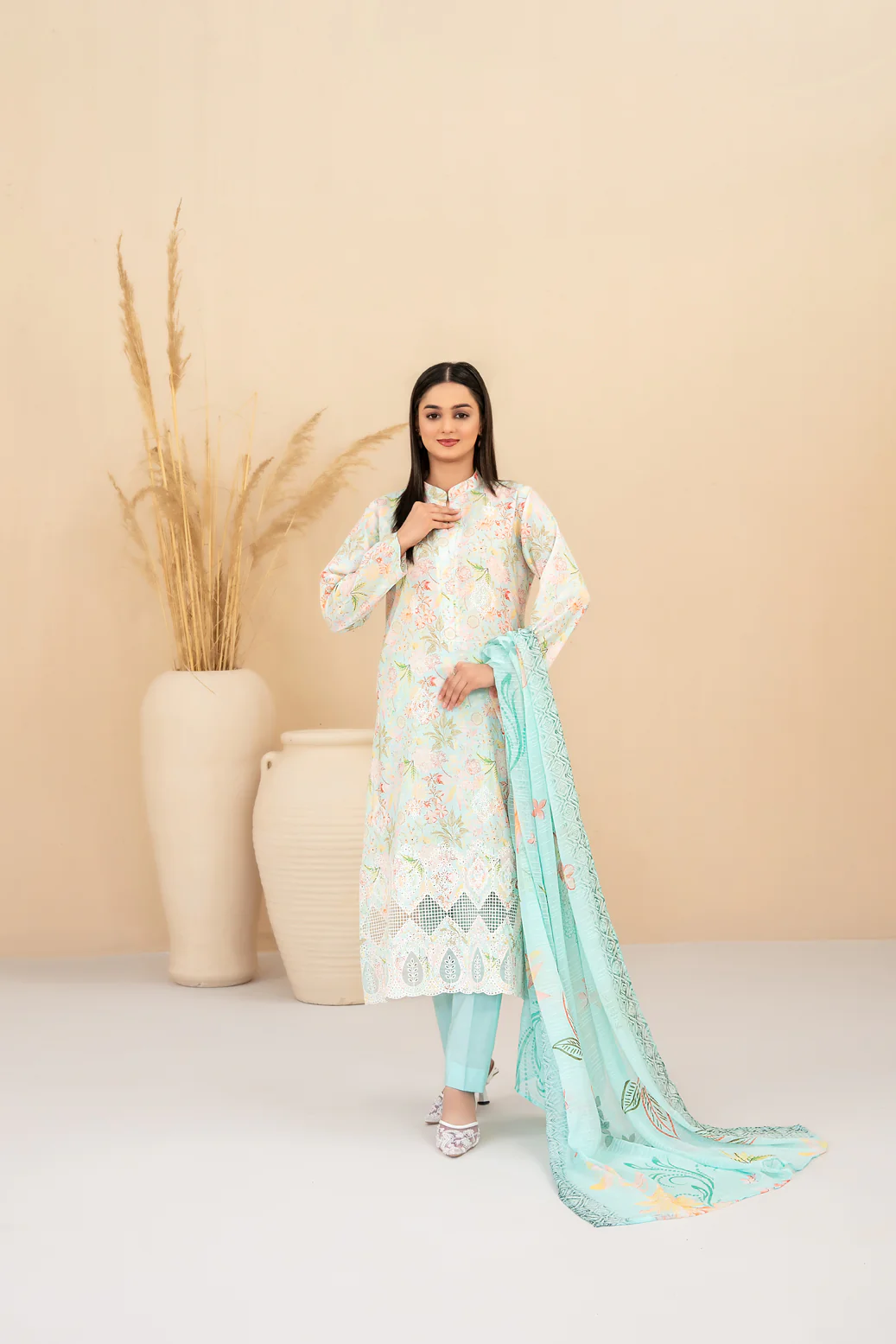 Eshanah 3pcs Un-Stitched Emb Printed Lawn [D-3485]